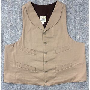River Junction Trade Co Mens Vest Size 2XL 50 Ranch Western Cowboy Rodeo Tan